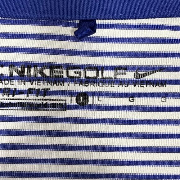 Nike Golf Blue White Stripe‎ Sleeveless Polo Large - Picture 7 of 10